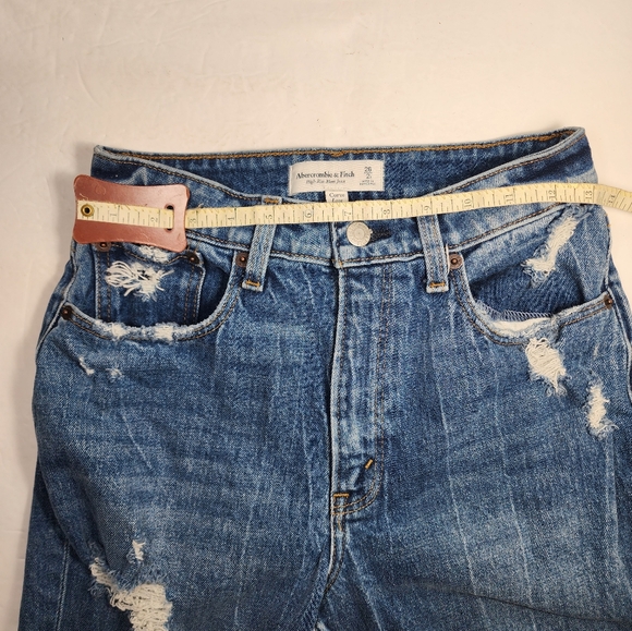 Vintage Abercrombie & Fitch Curve Love High Rise Mom Jeans Size 26/2R DISTRESSED - Picture 13 of 16